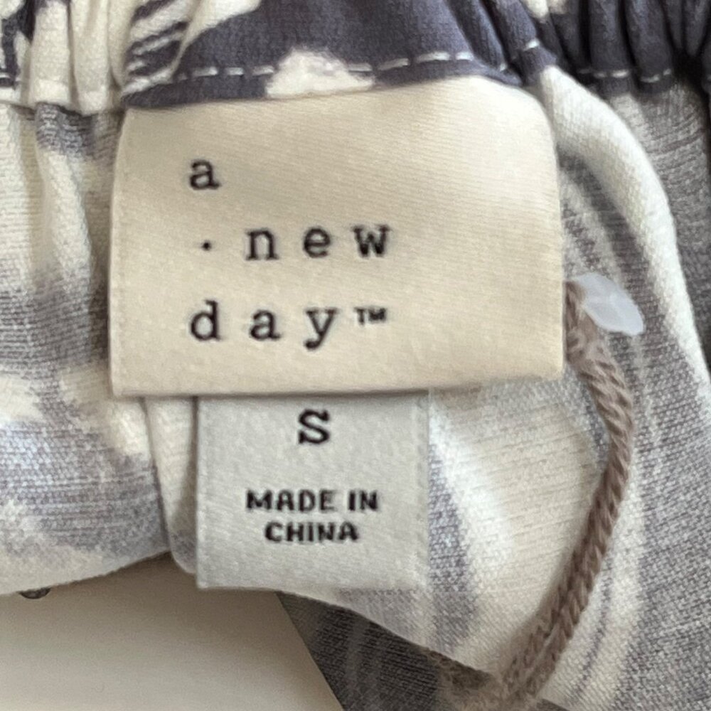 A New Day Maxi Gray White Paint Marble Spaghetti Strap Halter Dress Ruffle SMALL - Picture 6 of 9